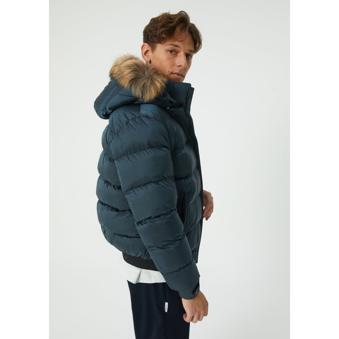 Petroleum Goose Down Short Parka